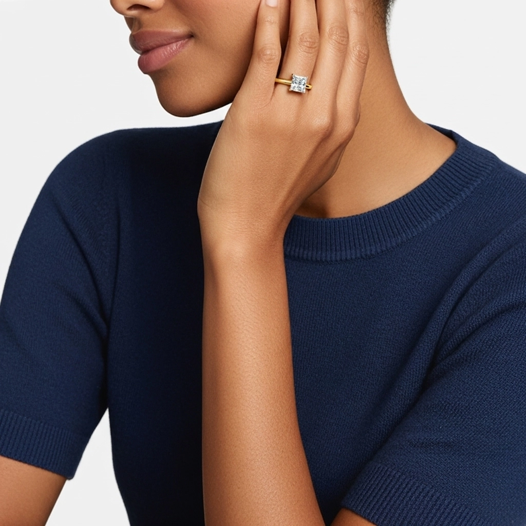 1.50ct Moissanite Engagement Ring 18K Gold