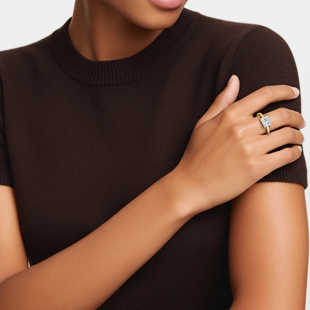 1.50ct Moissanite Engagement Ring 18K Gold