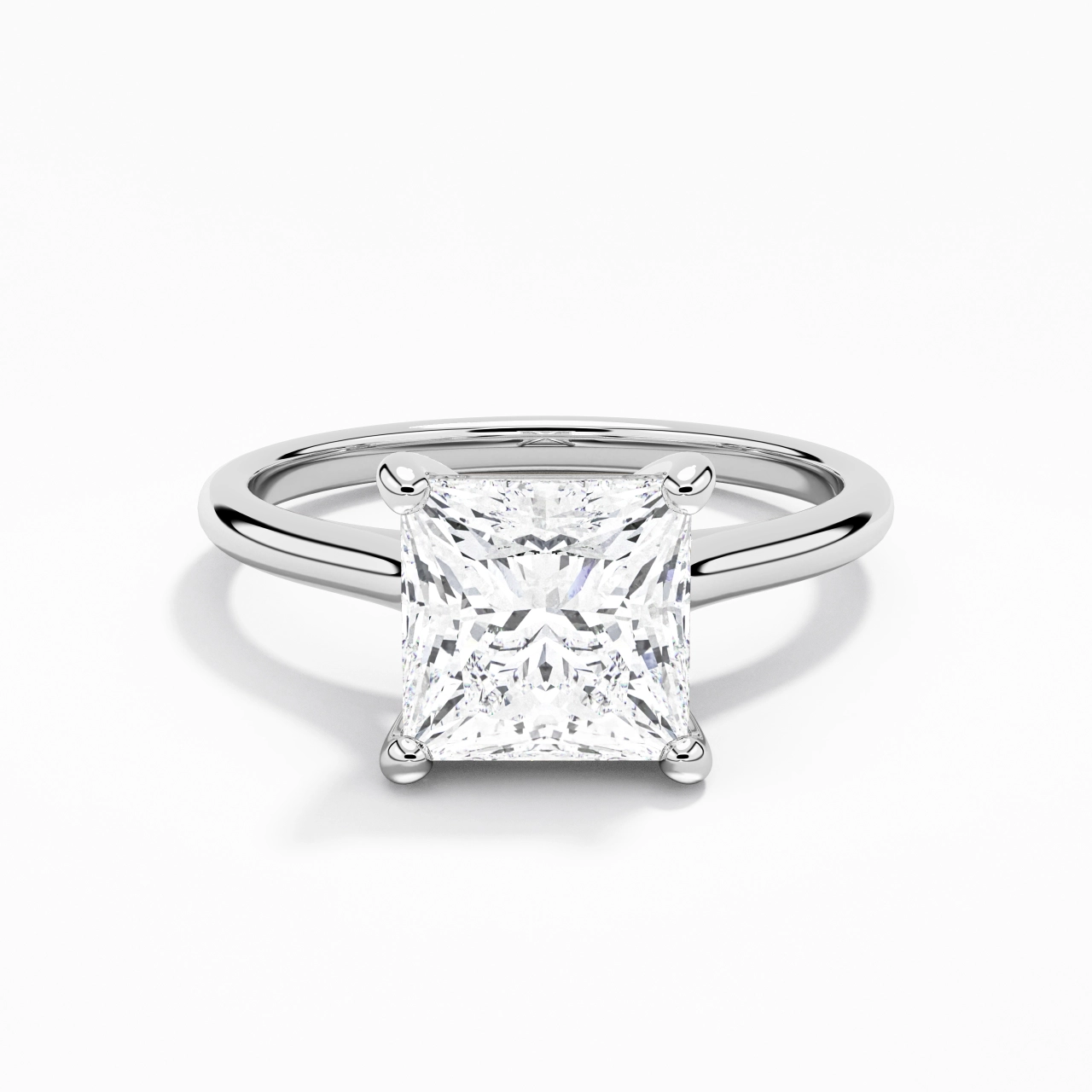 2.00ct Moissanite Engagement Ring 18K White Gold