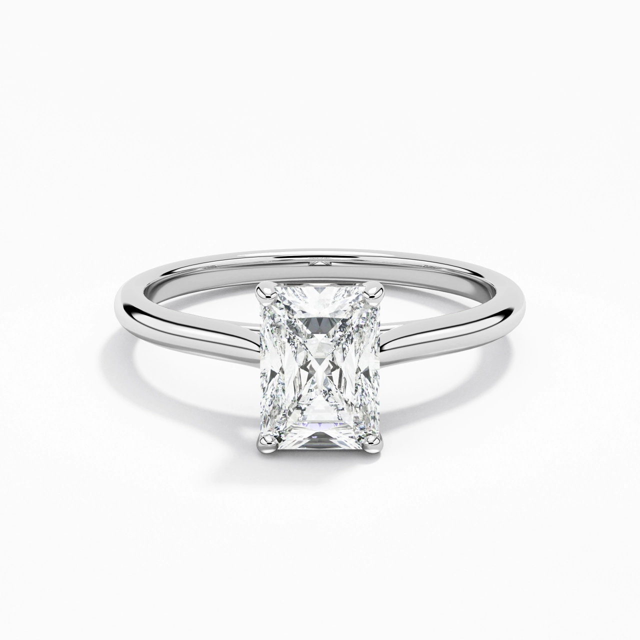 1.00ct Moissanite Engagement Ring 925 Sterling Silver
