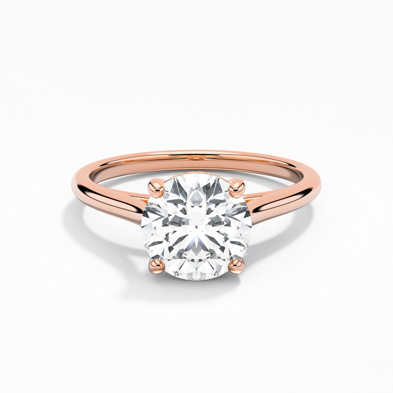 1.00ct Moissanite Engagement Ring 14K Rose Gold