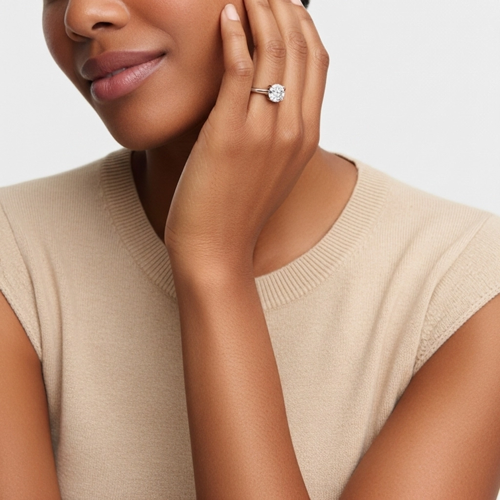 1.50ct Moissanite Engagement Ring 18K Rose Gold