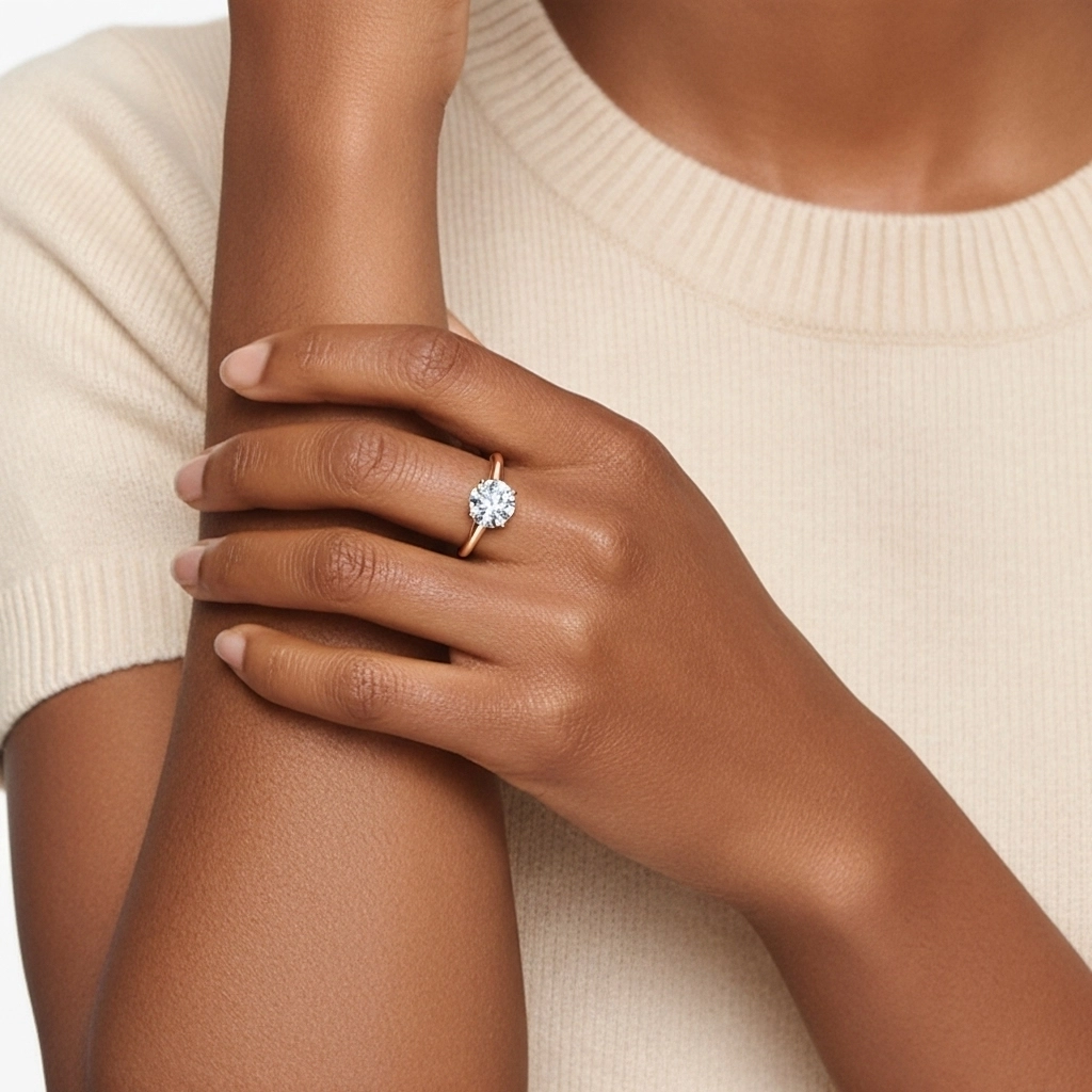 2.00ct Moissanite Engagement Ring 18K Rose Gold