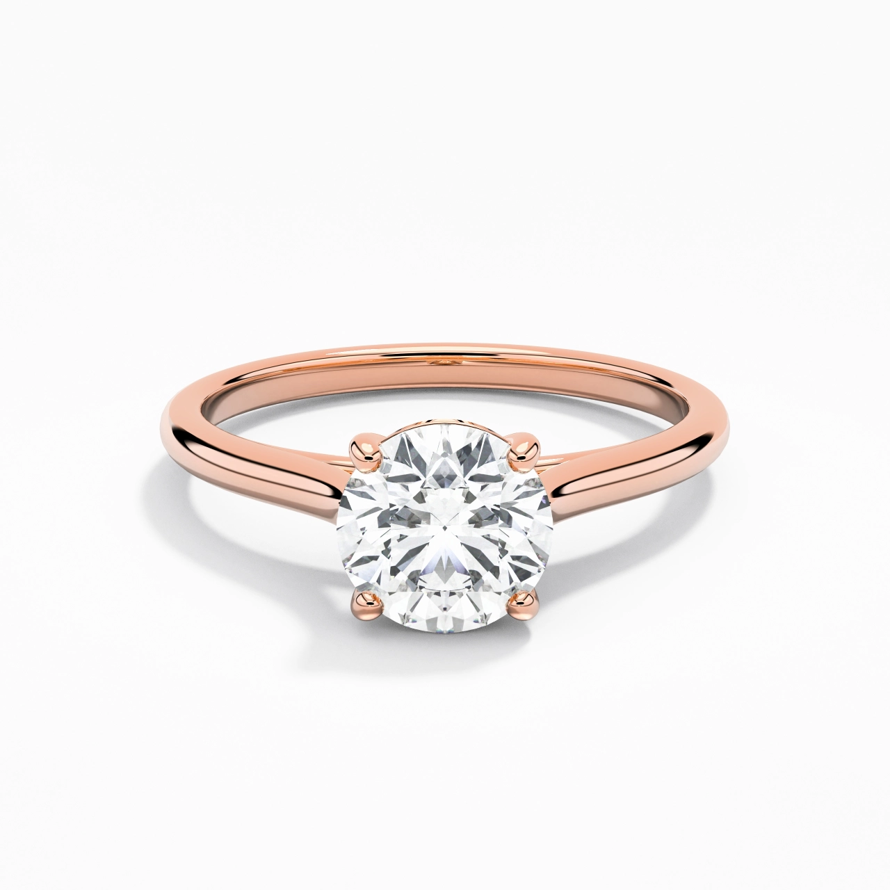 1.00ct Moissanite Engagement Ring 18K Rose Gold