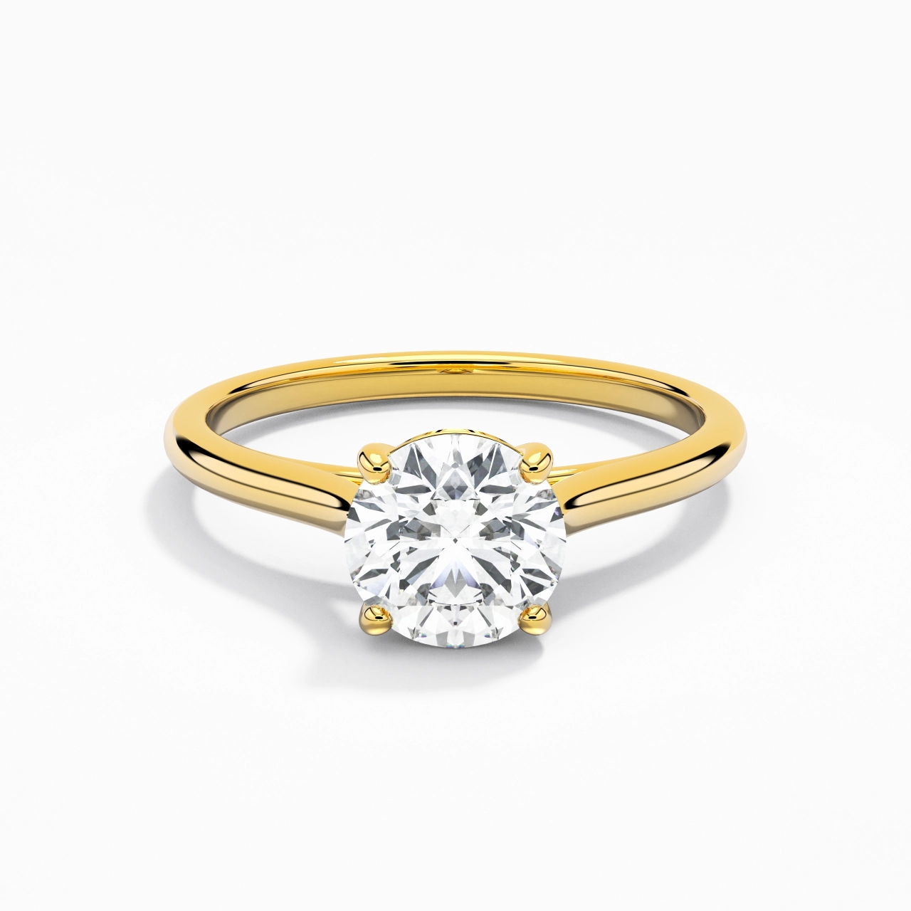 1.00ct Moissanite Engagement Ring 18K Gold