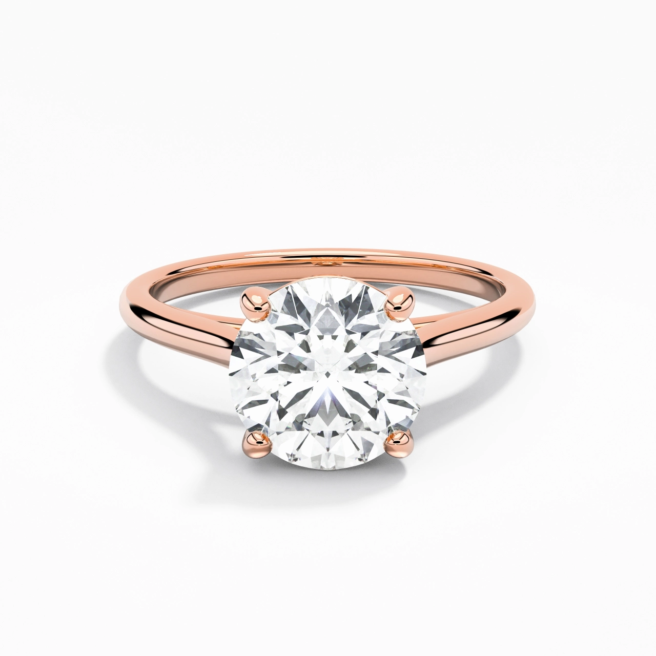 2.00ct Moissanite Engagement Ring 14K Rose Gold