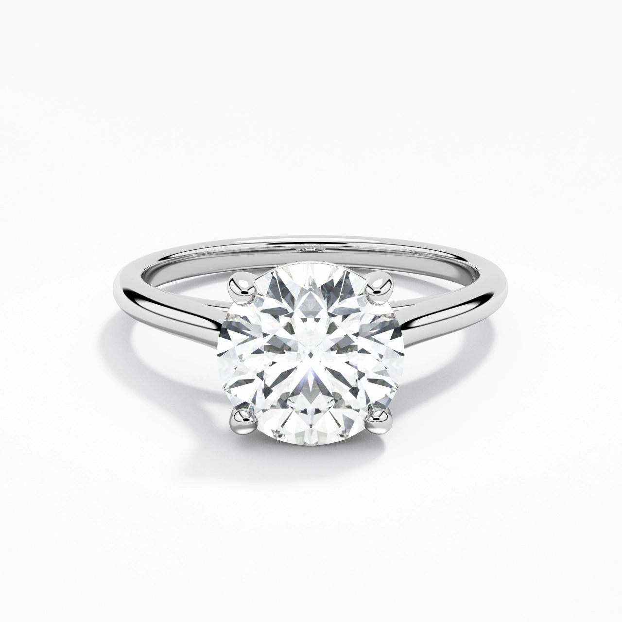 2.00ct Moissanite Engagement Ring 18K White Gold