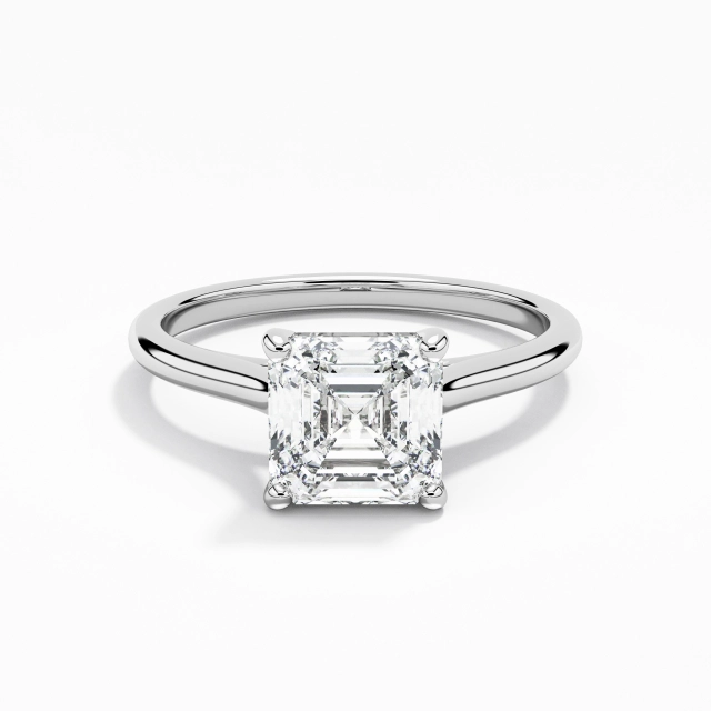 1.00ct Moissanite Engagement Ring 18K White Gold