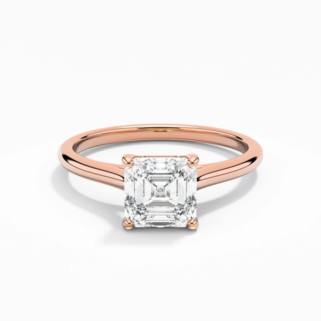 1.00ct Moissanite Engagement Ring 18K Rose Gold