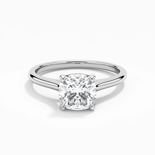 1.50ct Moissanite Engagement Ring 18K White Gold