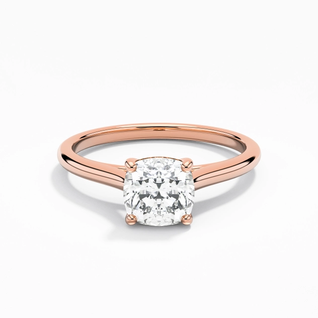 1.00ct Moissanite Engagement Ring 18K Rose Gold