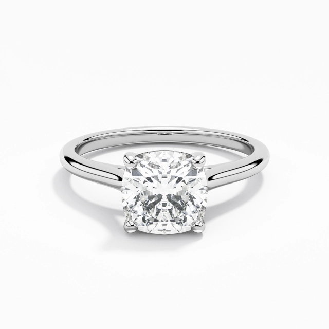 2.00ct Moissanite Engagement Ring 18K White Gold