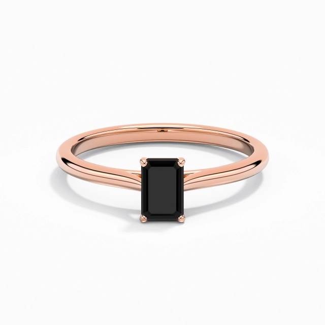 0.80ct Esmeralda Circonio cúbico Anillo de Compromiso Plata esterlina 925 Gótico Oriente - Occidente Minimalista Pata tradicional