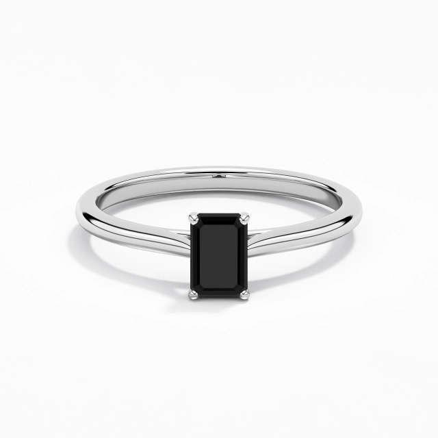 0.80ct Émeraude Zircon cubique Bague de fiançailles Argent sterling 925 Cathédrale Est Ouest Minimaliste Tige Traditionnelle