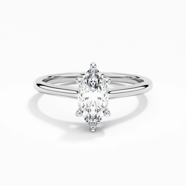 0.80ct Marquise Zircon cubique Bague de fiançailles Argent sterling 925 Cathédrale Est Ouest Minimaliste Tige Traditionnelle