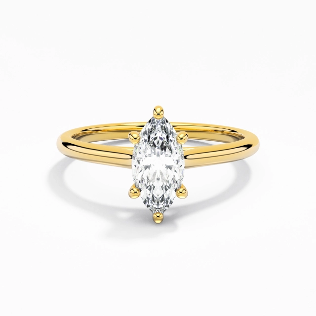 0.80ct Marquise Zircon cubique Bague de fiançailles Argent sterling 925 Cathédrale Est Ouest Minimaliste Tige Traditionnelle