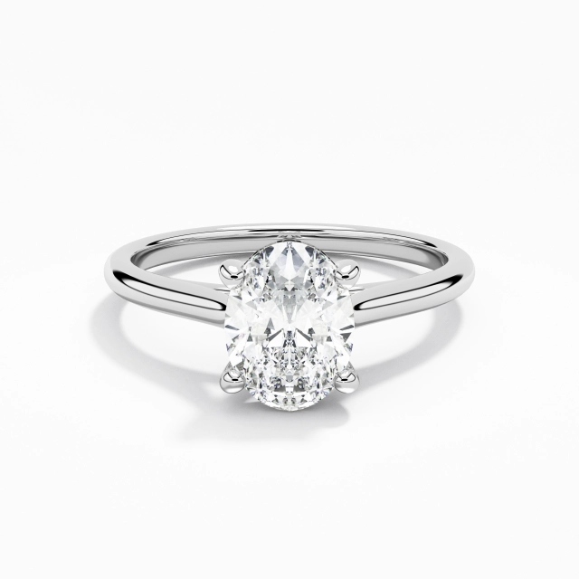 1.50ct Moissanite Engagement Ring 18K White Gold