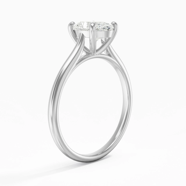 1.50ct Moissanite Engagement Ring 18K White Gold