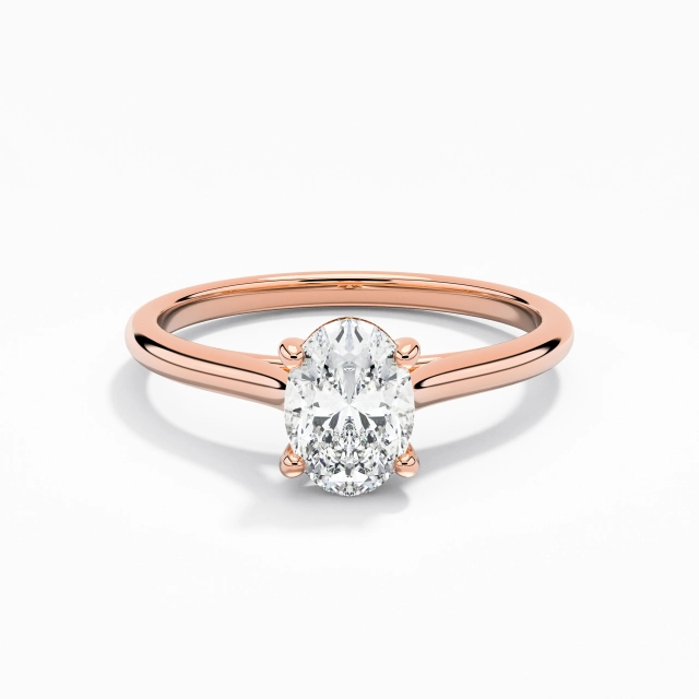 1.00ct Moissanite Engagement Ring 18K Rose Gold