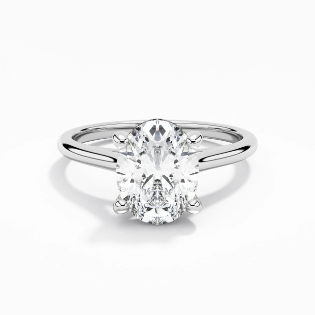 925 Sterling Silver Moissanite Engagement Ring