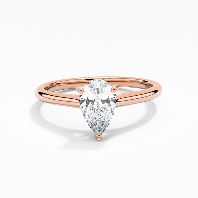 1.00ct Moissanite Engagement Ring 14K Rose Gold