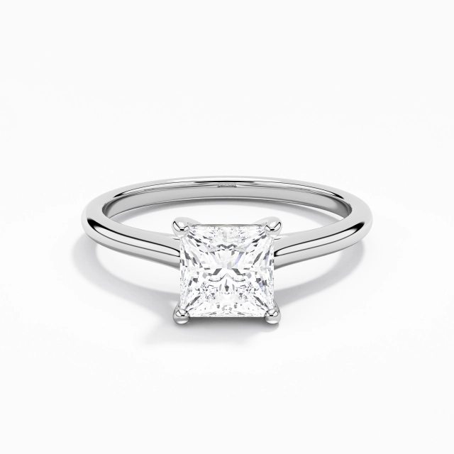 1.00ct Moissanite Engagement Ring 14K White Gold