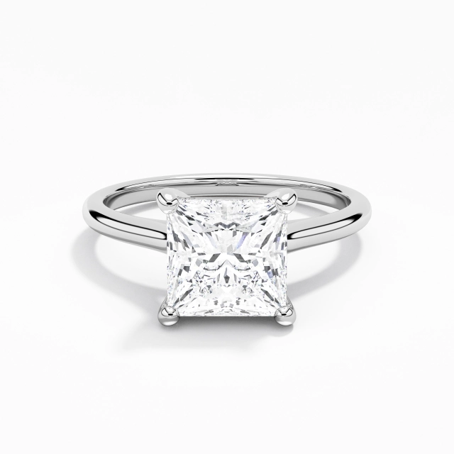 2.00ct Moissanite Engagement Ring 18K White Gold