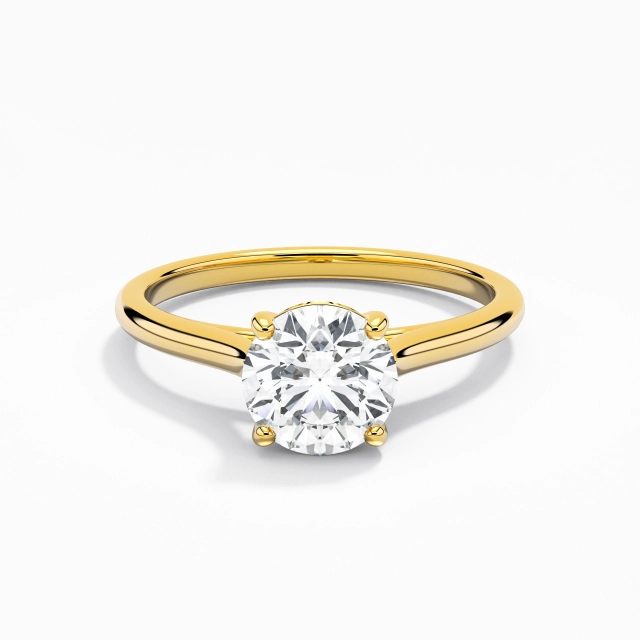 1.00ct Moissanite Engagement Ring 18K Gold