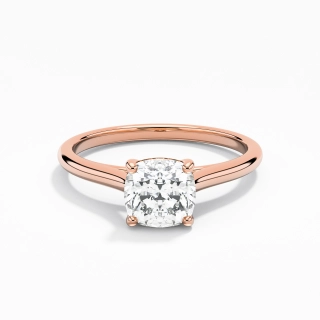 1.00ct Moissanite Engagement Ring 18K Rose Gold