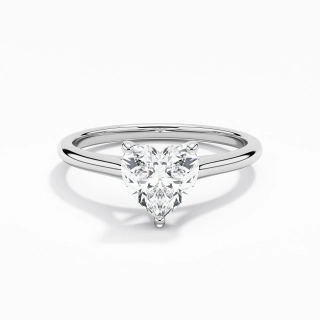 1.00ct Moissanite Engagement Ring 18K White Gold