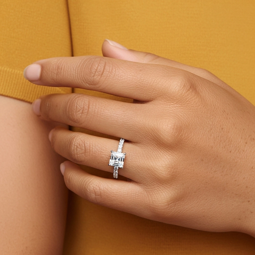 1.50ct Moissanite Engagement Ring 14K White Gold