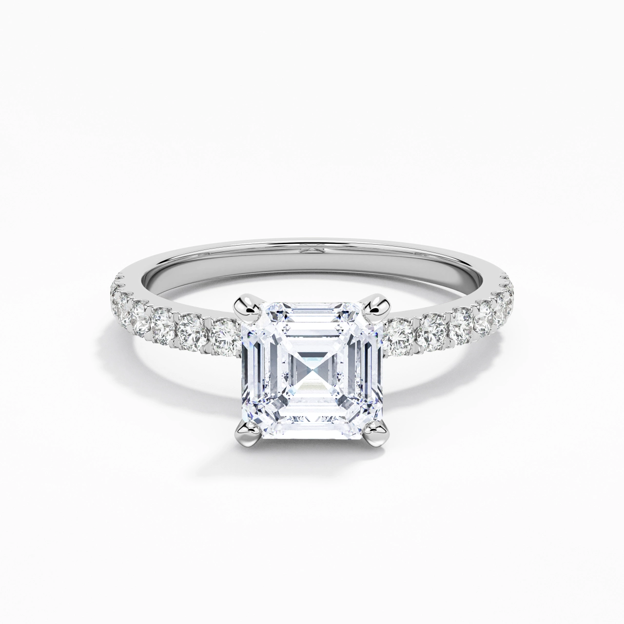 1.00ct Moissanite Engagement Ring Platinum