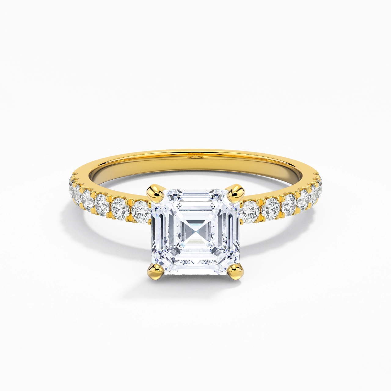 1.00ct Moissanite Engagement Ring 18K Gold