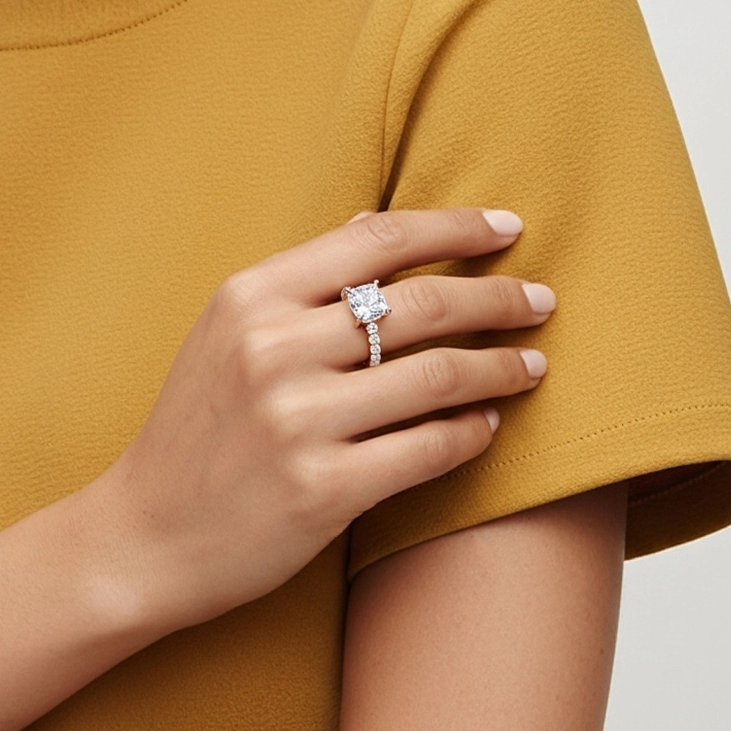 1.50ct Moissanita Anillo de Compromiso Oro rosa 14K