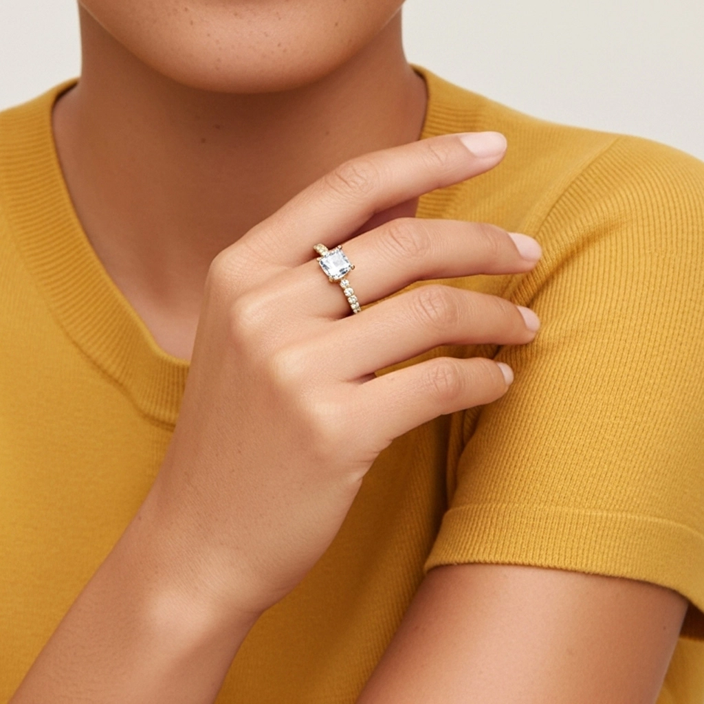 Classique Coussin 1.50ct Moissanite Bague de fiançailles