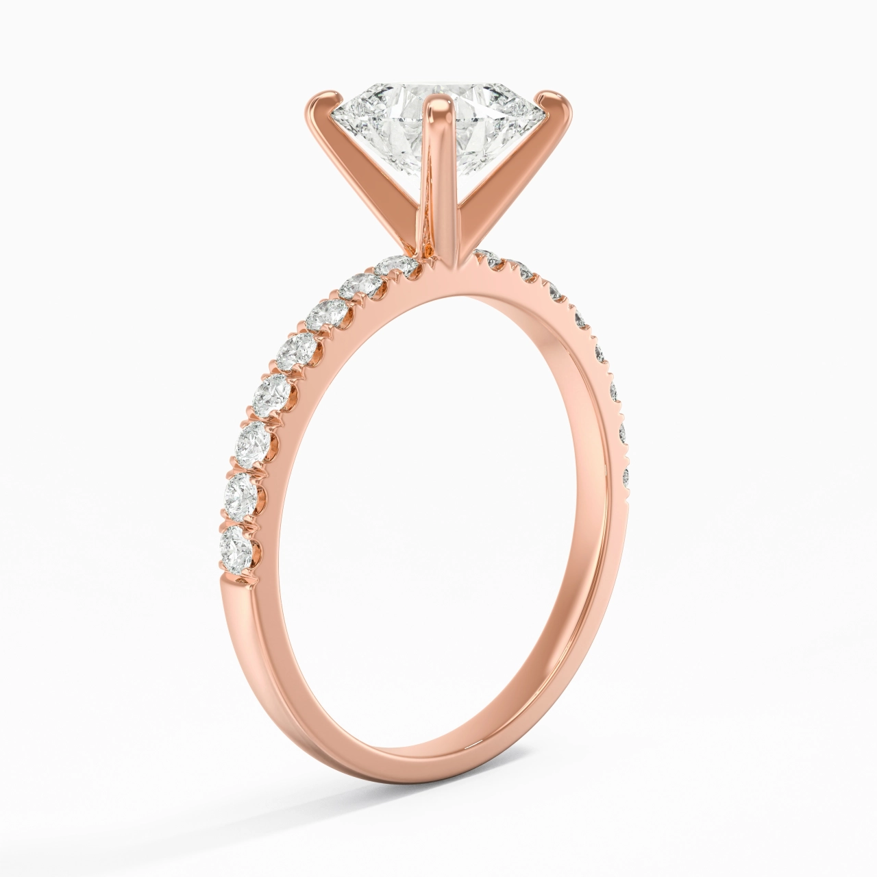 2.00ct Moissanite Engagement Ring 18K Rose Gold