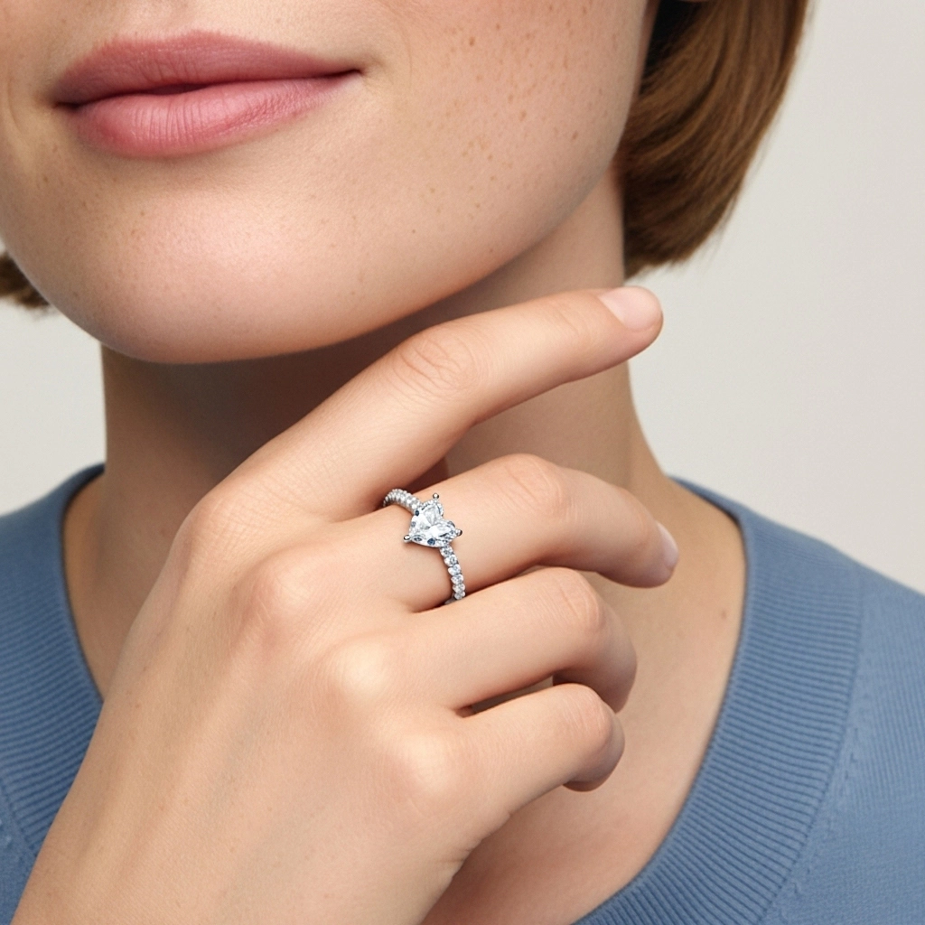 1.50ct Moissanite Engagement Ring 14K White Gold