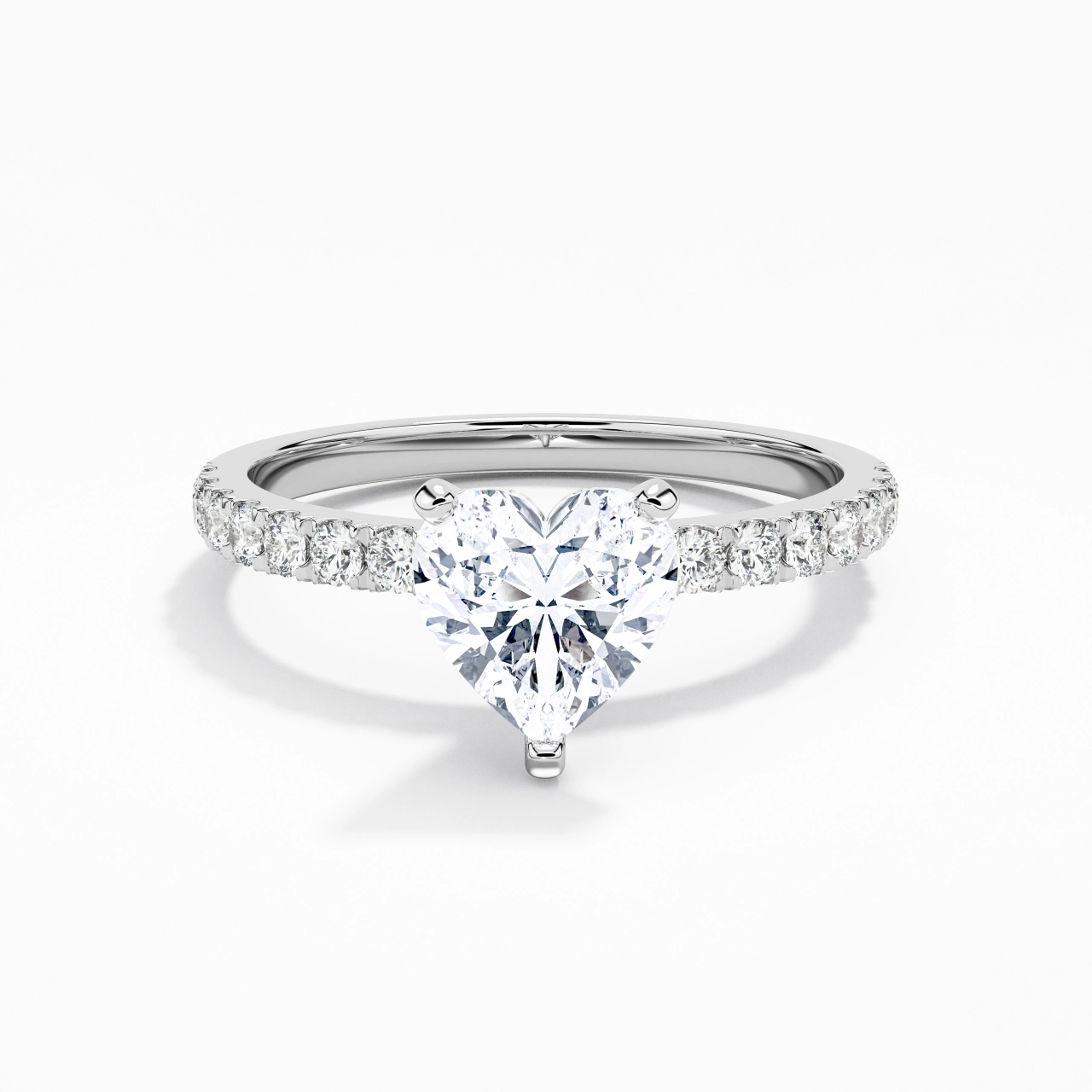 Classique Cœur 1.00ct Moissanite Bague de fiançailles