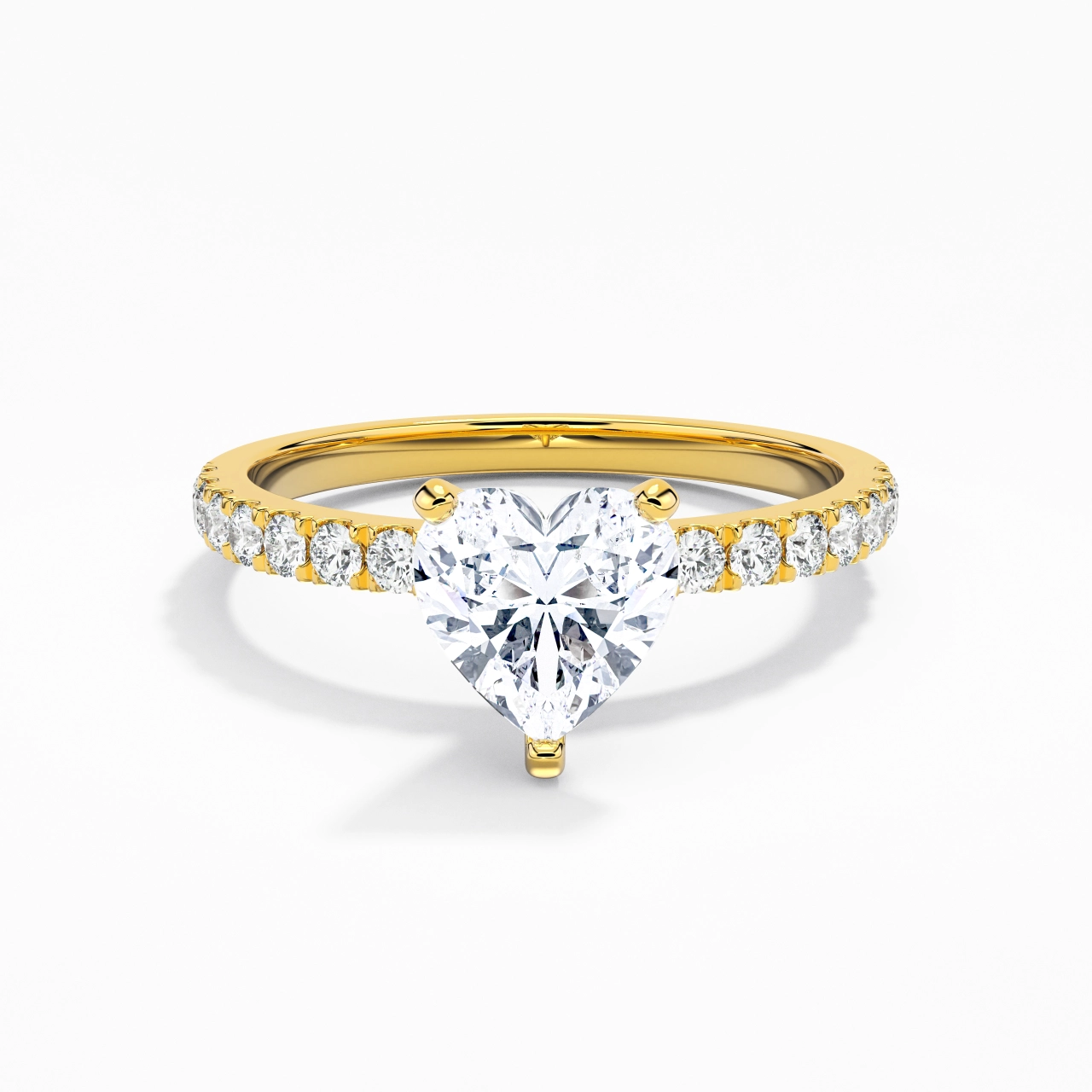 1.00ct Moissanite Engagement Ring 18K Gold