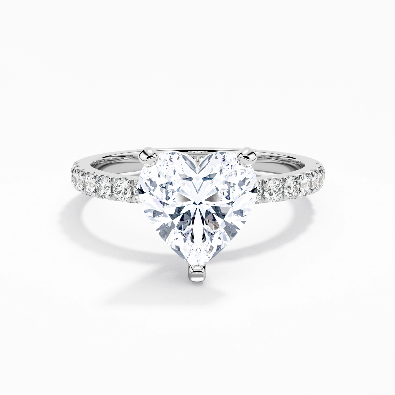 Classic Heart 2.00ct Moissanite Engagement Ring