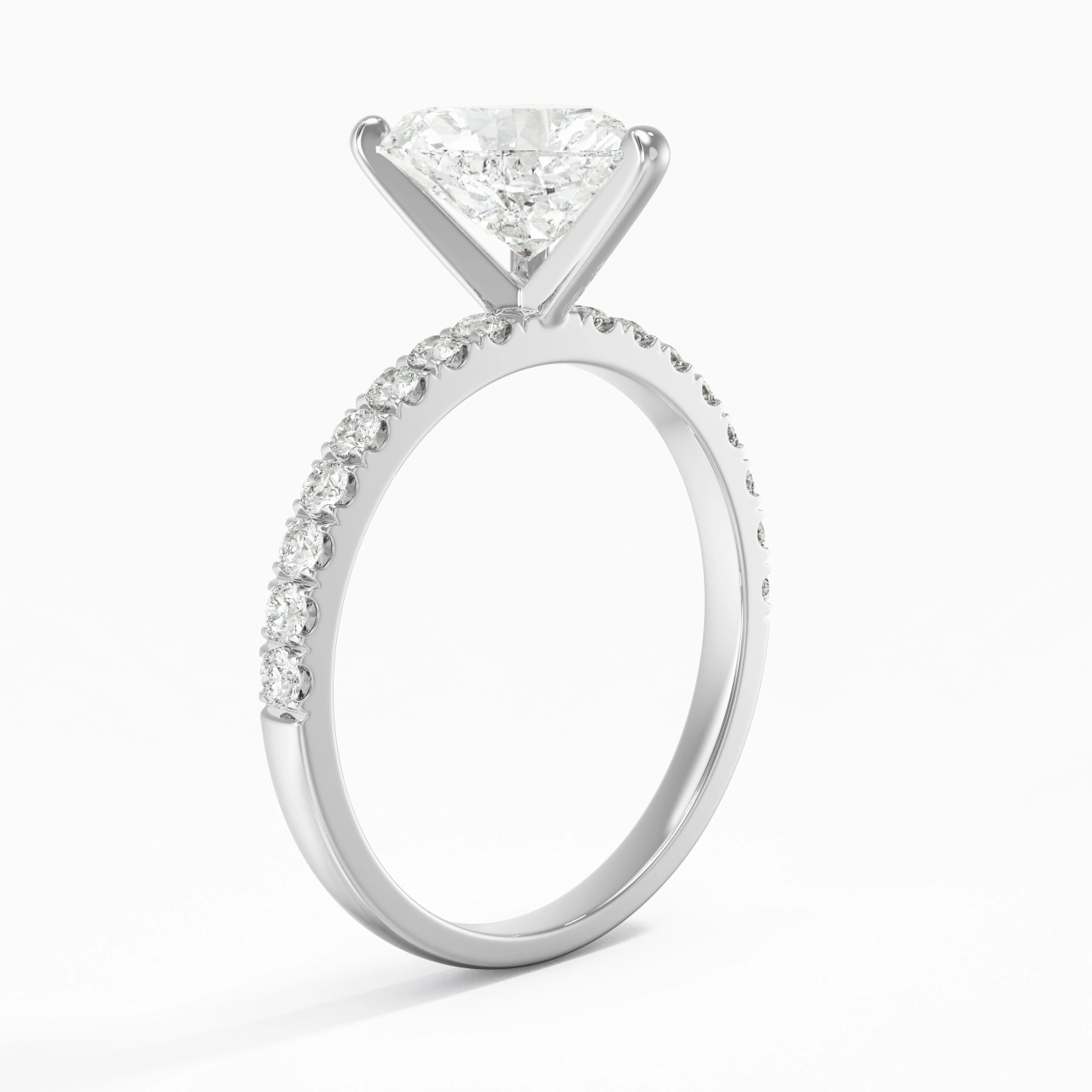 Classic Heart 2.00ct Moissanite Engagement Ring