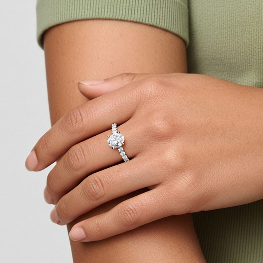 1.50ct Moissanita Anillo de Compromiso Oro blanco 14K