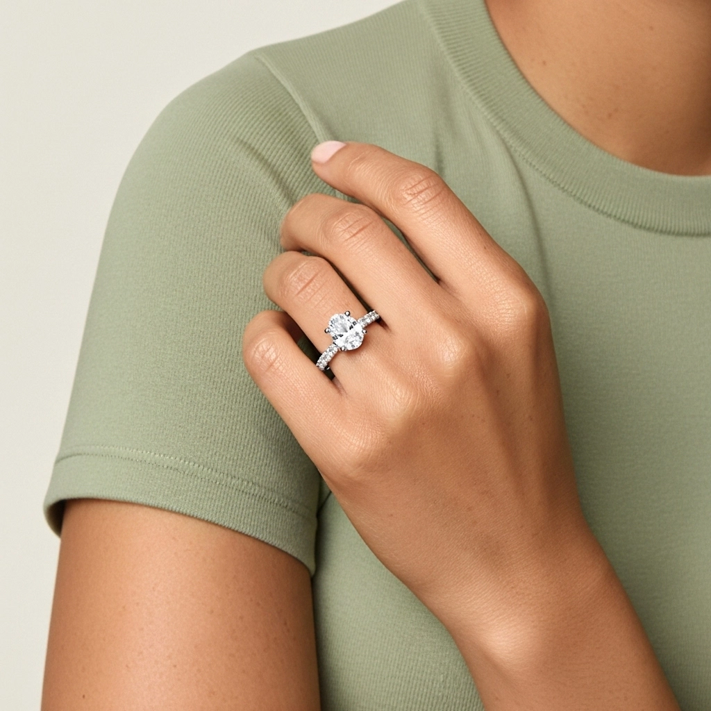 1.50ct Moissanita Anillo de Compromiso Oro blanco 14K