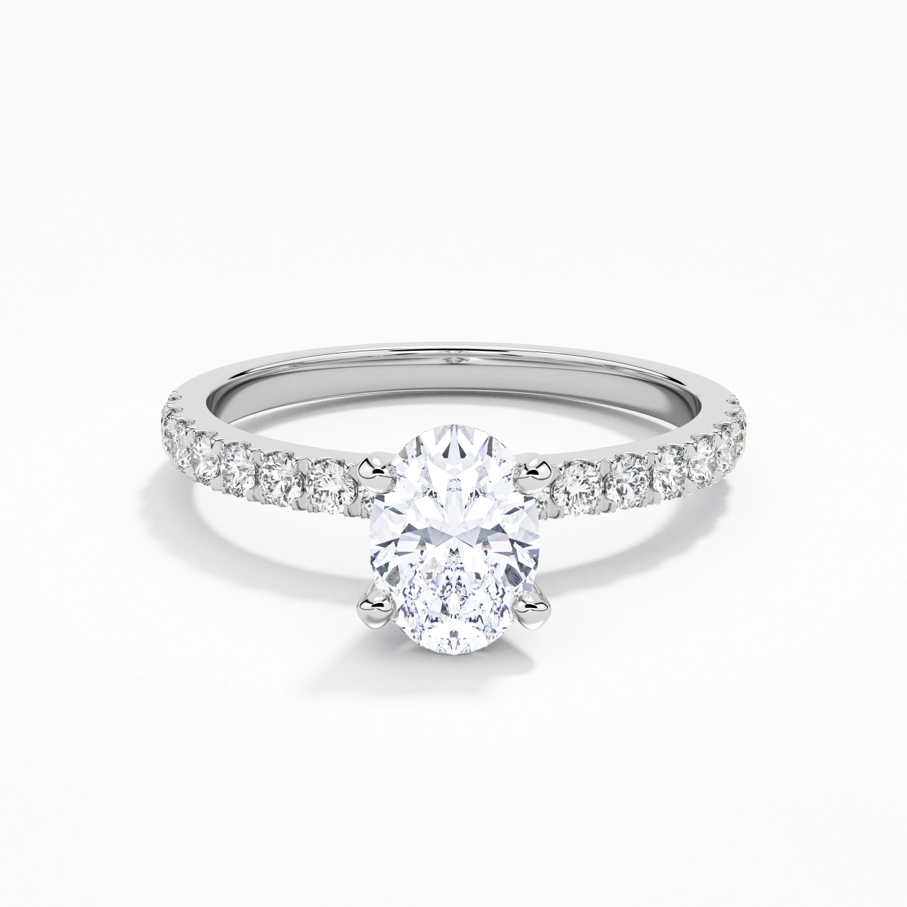 1.00ct Moissanite Bague de fiançailles Or blanc 18 carats