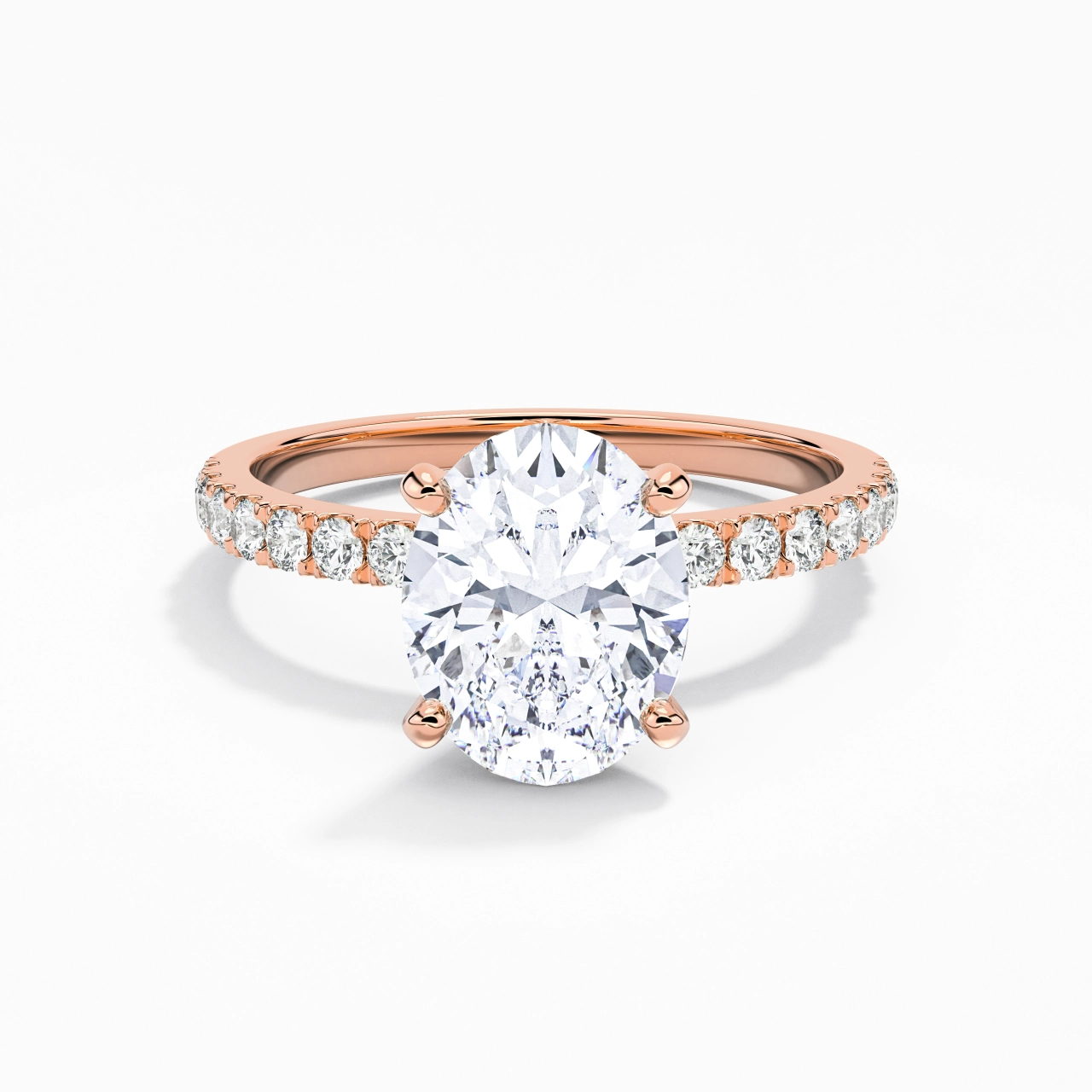 2.00ct Moissanite Engagement Ring 18K Rose Gold