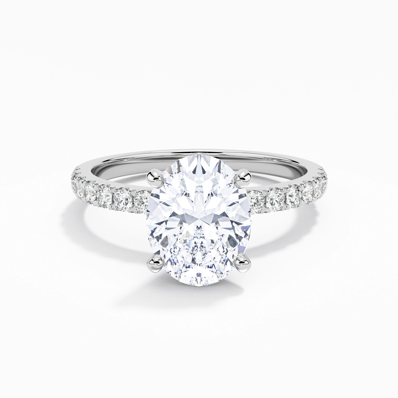 2.00ct Moissanite Engagement Ring 14K White Gold