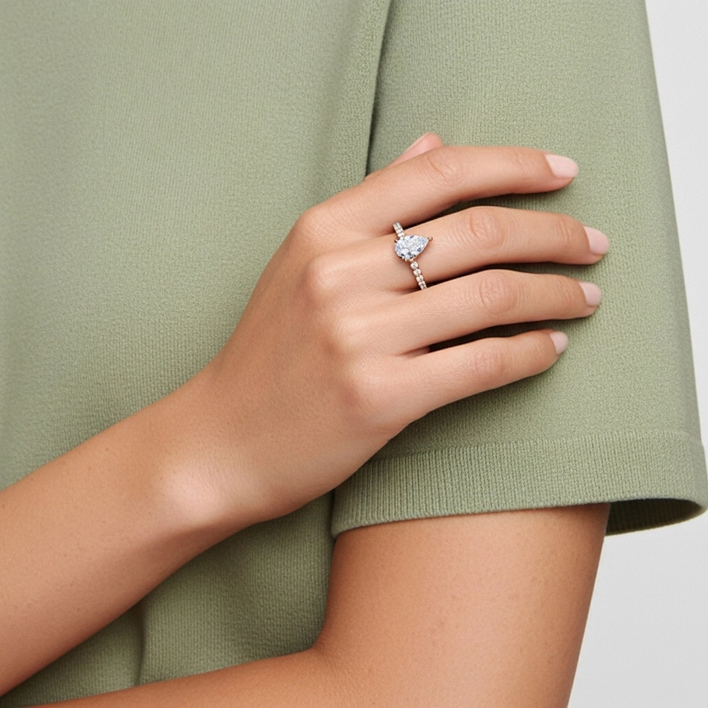 1.50ct Moissanite Engagement Ring 14K Rose Gold