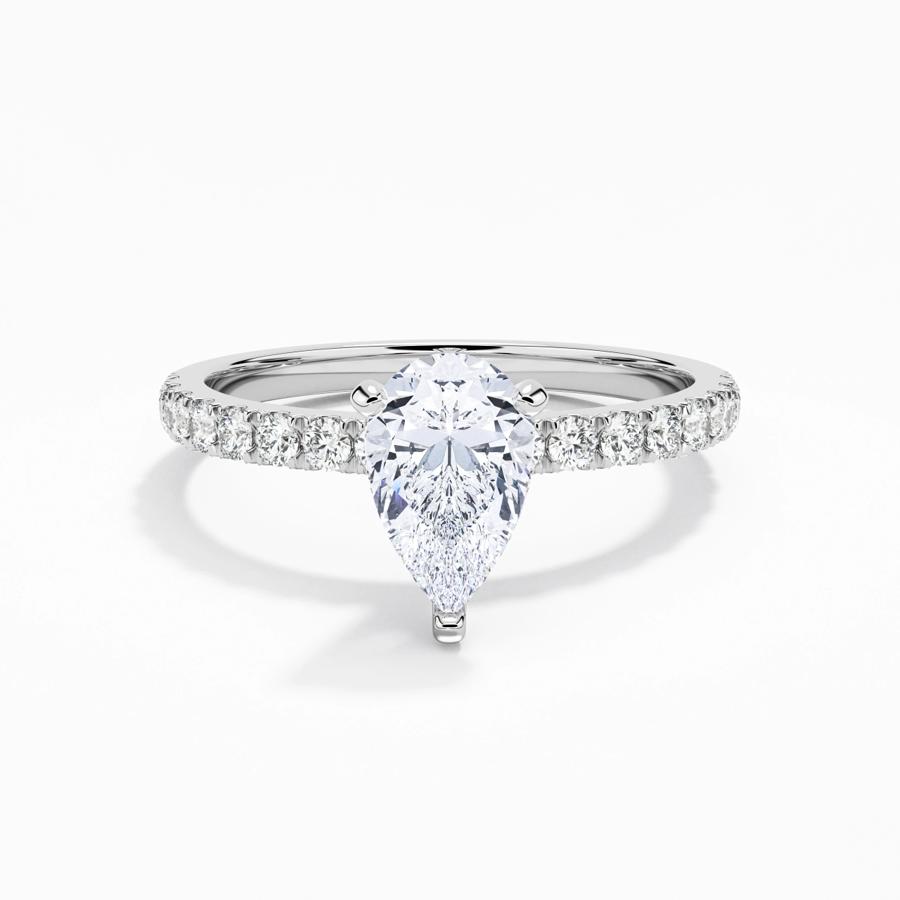 1.00ct Moissanite Bague de fiançailles Or blanc 18 carats