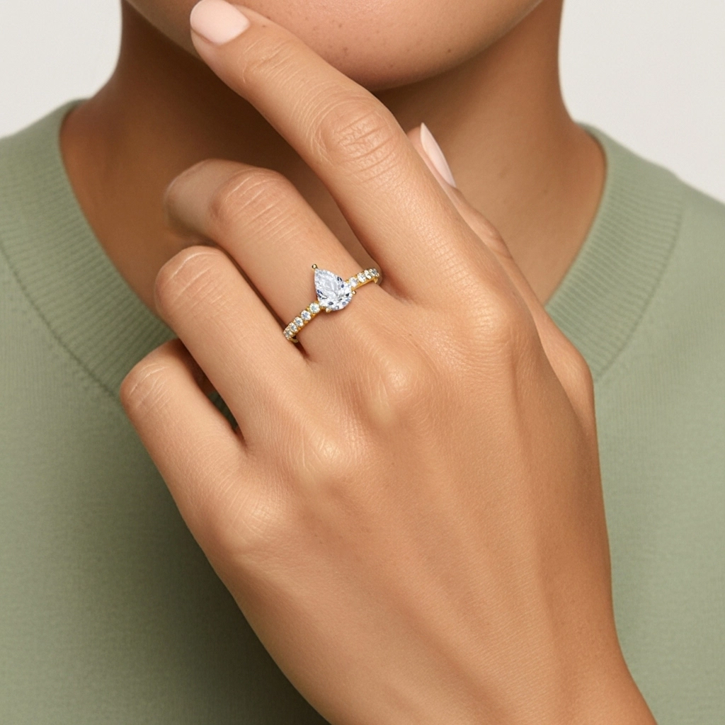 1.50ct Moissanita Anillo de Compromiso Oro 18K