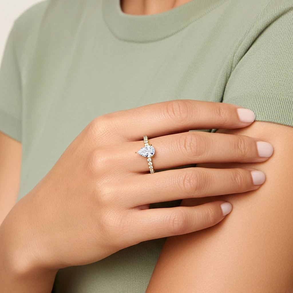 1.50ct Moissanita Anillo de Compromiso Oro 18K